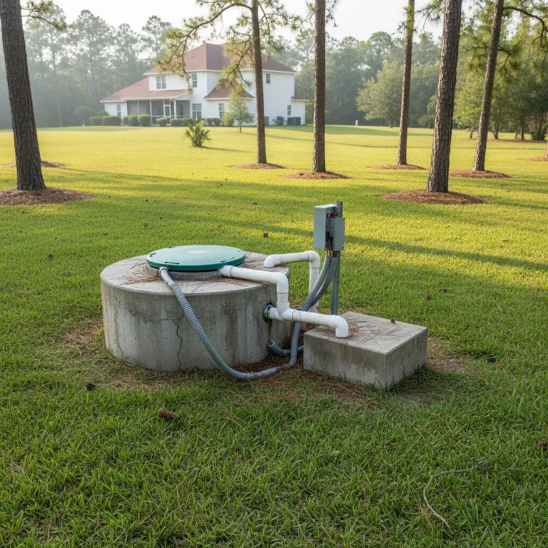 septic tank and pump
